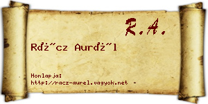 Rácz Aurél névjegykártya