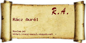 Rácz Aurél névjegykártya